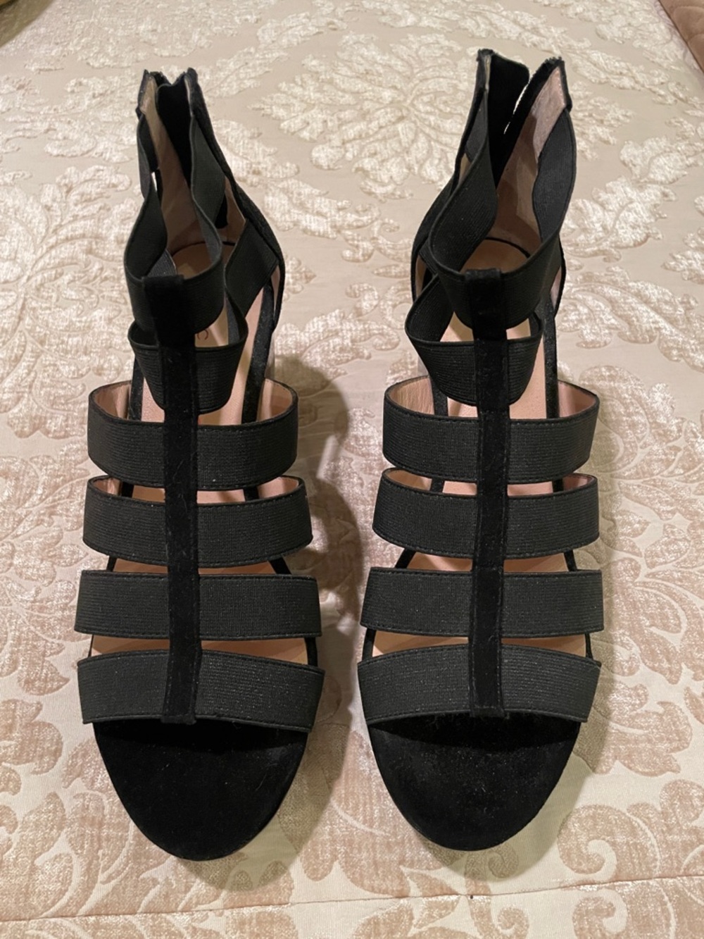 Sacha London Black Multi-Strap High Heel Sandals